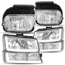 6PCS LED DRL Headlight  Fog Light Assembly for 03-06 Chevy Silverado