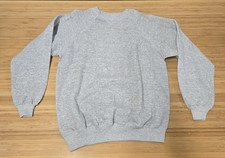 Vintage Hanes Sweatshirt Mens Large Gray Made USA Crewneck Raglan Fleece 90s