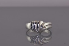Sterling Silver 11mm Puffy Swirled Wispy Band Ring 925 Sz: 10