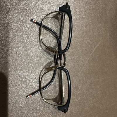 Thom Browne TB-707-BLK-GLD-50 Black Gold Eyeglasses 50-21-141   Luxury Frames