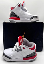 Nike Air Jordan 3 Retro TD Fire Red White Black Toddler Size 7C DM0968-160 Box
