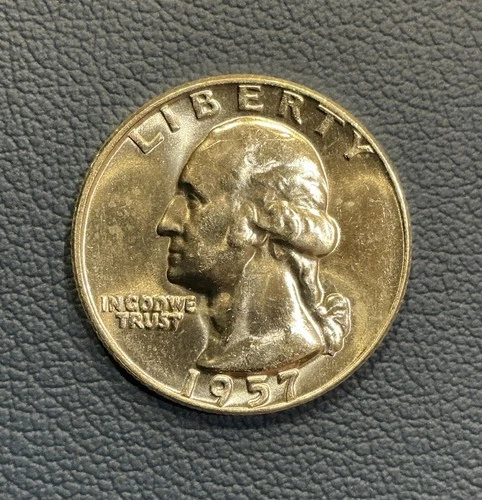 1957 D Washington Quarter Silver 25¢ - CHOICE Brilliant Uncirculated