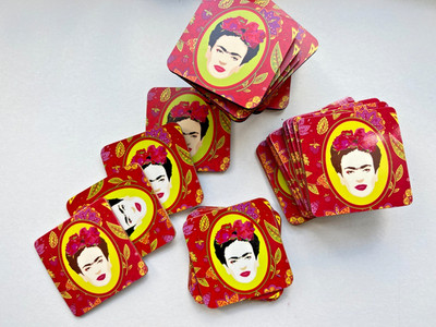 35 Frida Kahlo coasters   matt & Gloss ideal for  themed event! cork backed