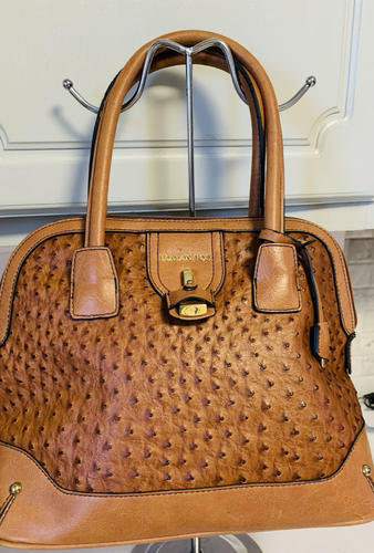 Londan Fog Handtasche Medium Kunstleder Straußenprägung Umhängetasche Kuppelform Lerche - Bild 15 von 21