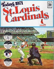 1971 St. Louis Cardinals Baseball Sticker Album has some stickers, stars missing