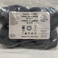 1 14oz Loops Threads Value Pack Yarn 4 GRAY 16616 Acrylic Med 4 RARE