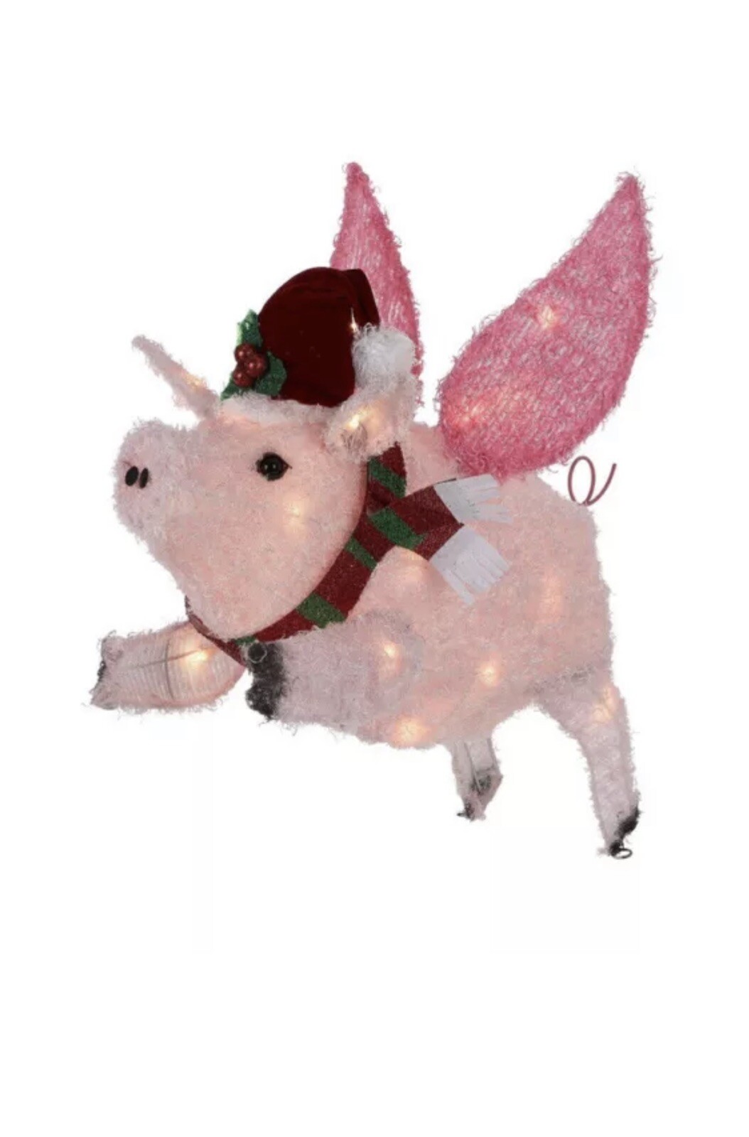 Holiday Time Lightup Outdoor Flying Pig Decoration 26" New Christmas