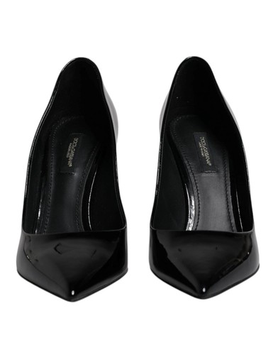 Dolce&Gabbana Women Black Pumps 100% Calf Leather Solid High Heel Shoes EUR 37.5 - Picture 2 of 8