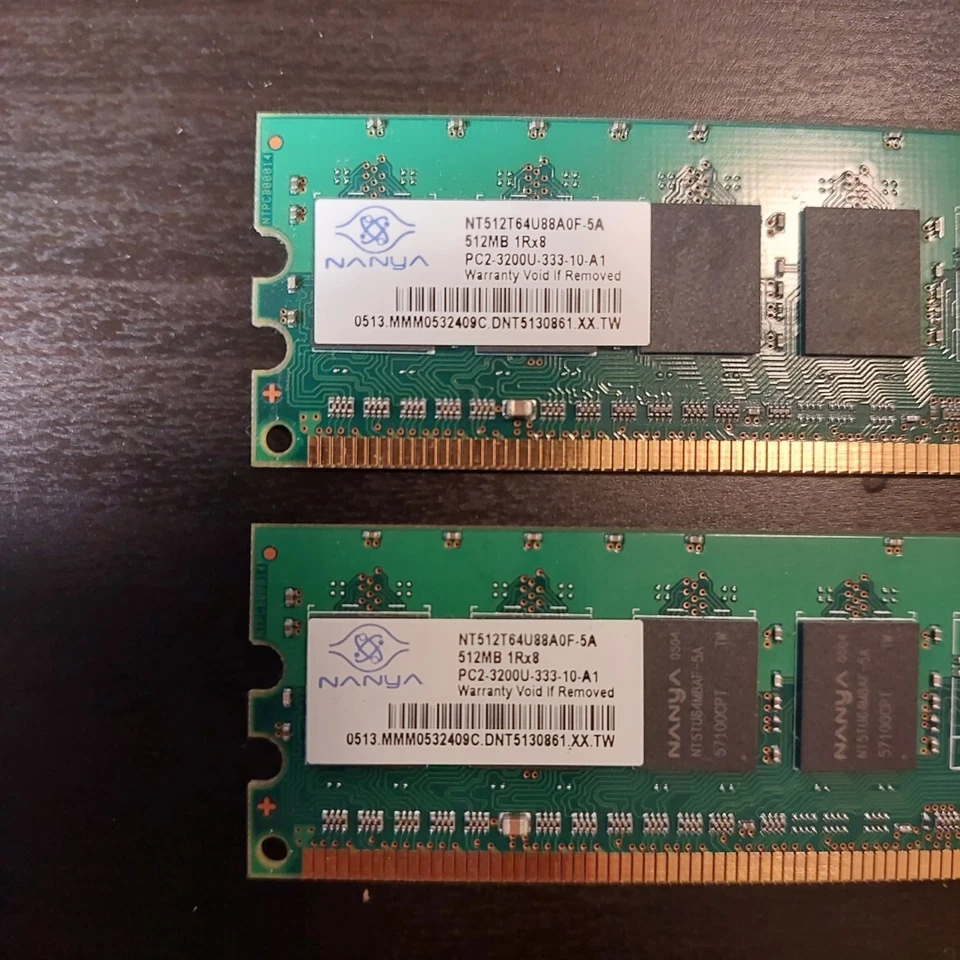  (Set of 2) NANYA NT512T64U88A0F-5A 512MB DDR2 Memory Sticks Tested - Image 2 of 3