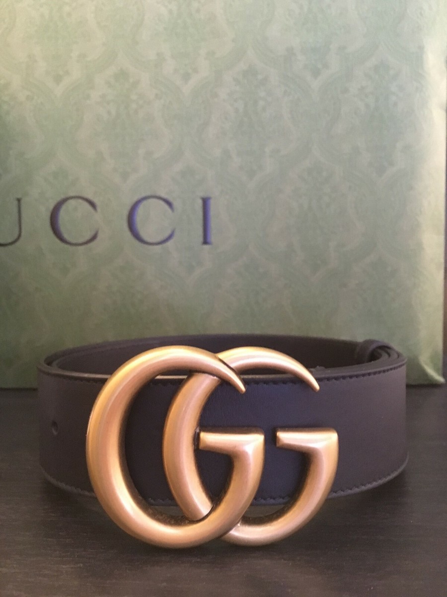 Gucci Wide Leather Belt Size 85 (US 4) Black With Receipt | eBay display picture 3