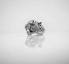 Tiger Statement Ring | Unique Gold Plated Edgy Unisex Jewelry, Christmas gifts
