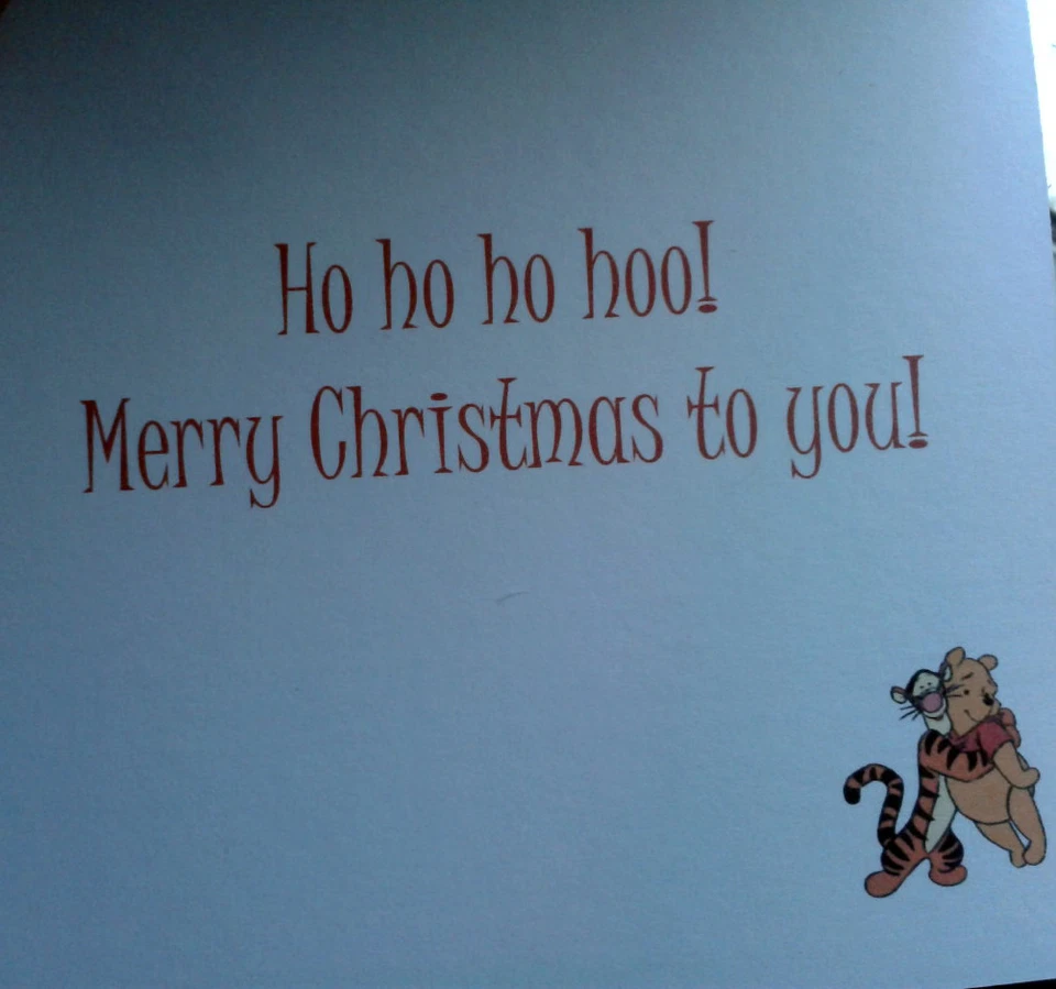 Tigger and Eeyore Christmas Card (Winnie the Pooh) NON-pers vers SENT TRACKED - Image 2 of 4