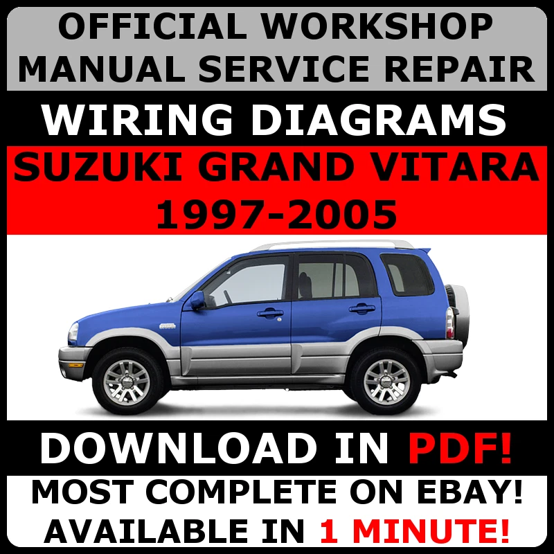 MANUAL OFICIAL DE SERVICIO DE REPARACIÓN TALLER para SUZUKI GRAND VITARA 1997-2005 #