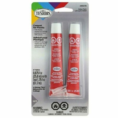 Testors Cement for Plastics 7/8 oz Tube 2 Pack