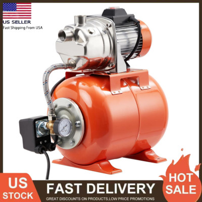 115V Shallow Well Garden Pump with Booster System and Pressure Tank Water Jet US