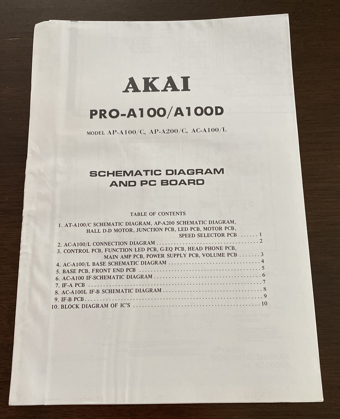 AKAI PRO-A100 PRO-A100D MINI-SYSTEM ORIGINAL SCHEMATIC DIAGRAMS M979x