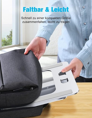 Stojak na laptopa Ergonomiczny Regulowana wysokość Notebook Uniwersalny Srebrny B199 - Zdjęcie 3 z 5
