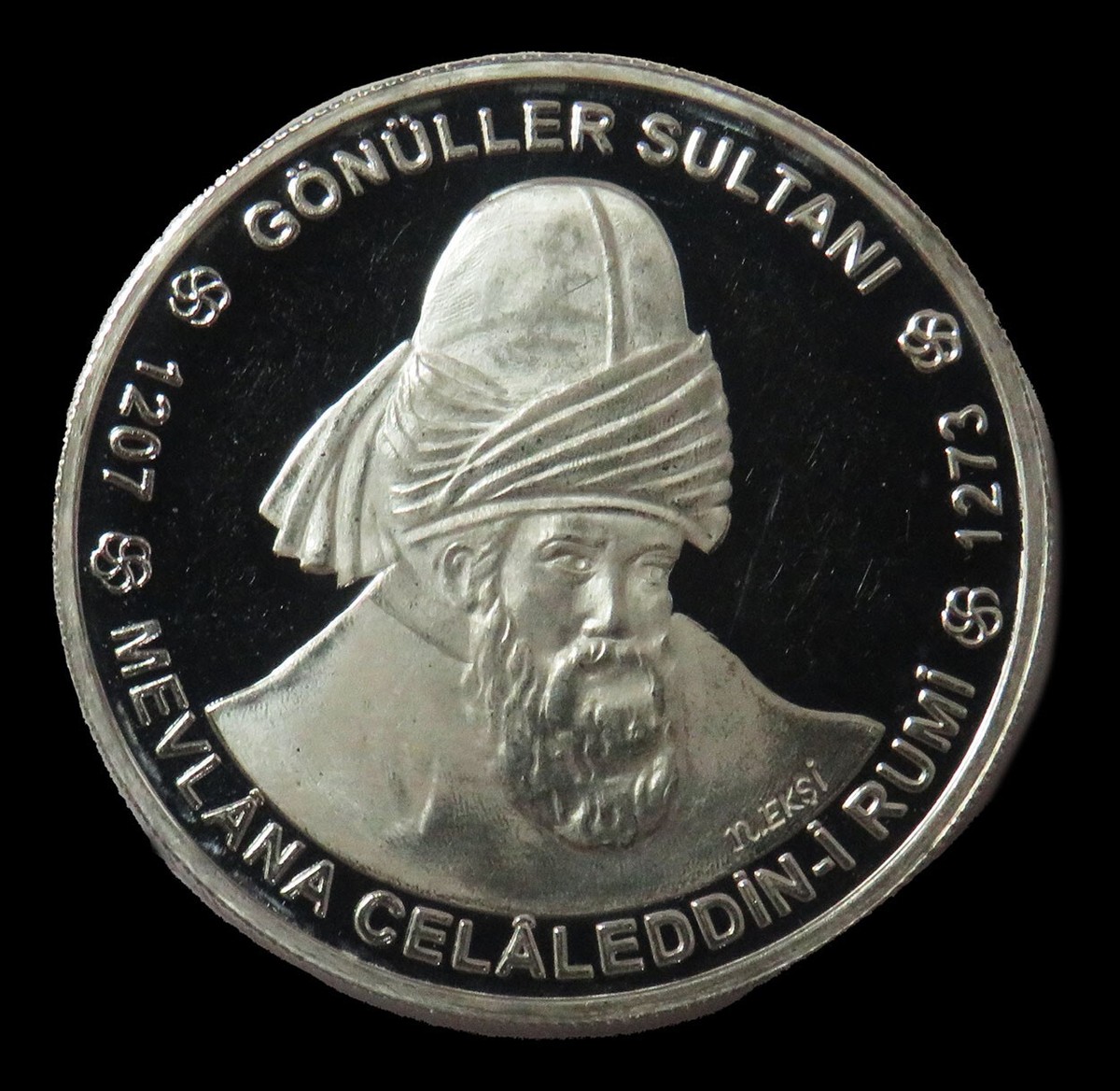 2002 SILVER TURKEY 10,000,000 LIRA RUMI POET & PHILOSOPHER PROOF  COMMEMORATIVE