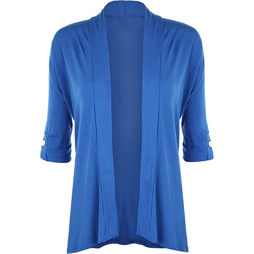 New Ladies Short Sleeve open Button Open Cardigan Womens Stretch Top UK 8-26 - Picture 11 of 17