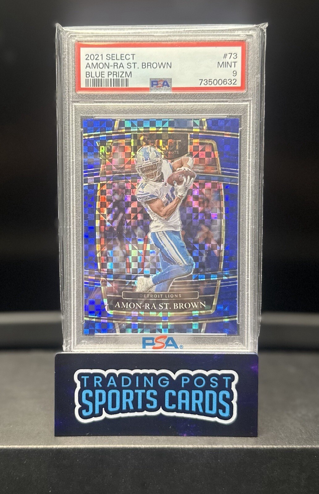 2021 Panini Select - Concourse Blue Prizm #73 Amon-Ra St. Brown /199 (RC)