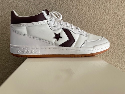 New Converse Fastbreak Pro Mid-Top White/Blood Stone Leather Sneakers