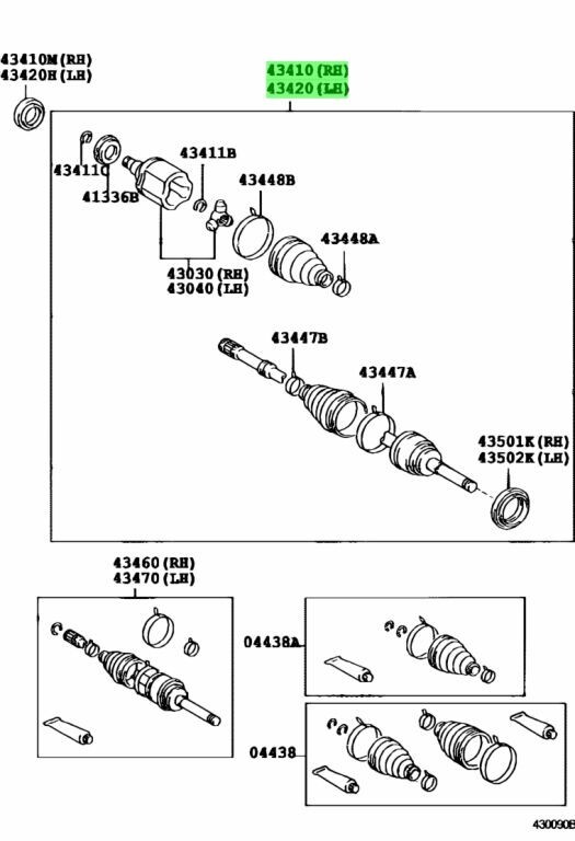 まある Toyota Genuine 43430-35030 Shaft front drive Land Cruiser 90 95