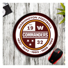 WASHINGTON COMMANDERS FOOTBALL CUSTOM BLACK ROUND MOUSE PAD DESK MAT d2