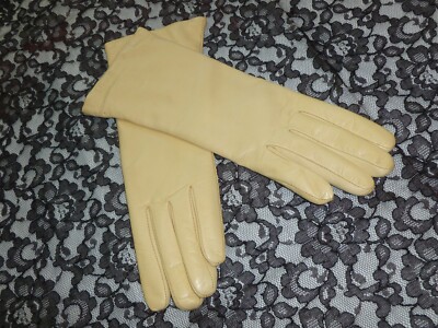 NOS SERMONETA Gloves Vintage Kid Leather Gloves Cashmere lined Italy Size  1/2