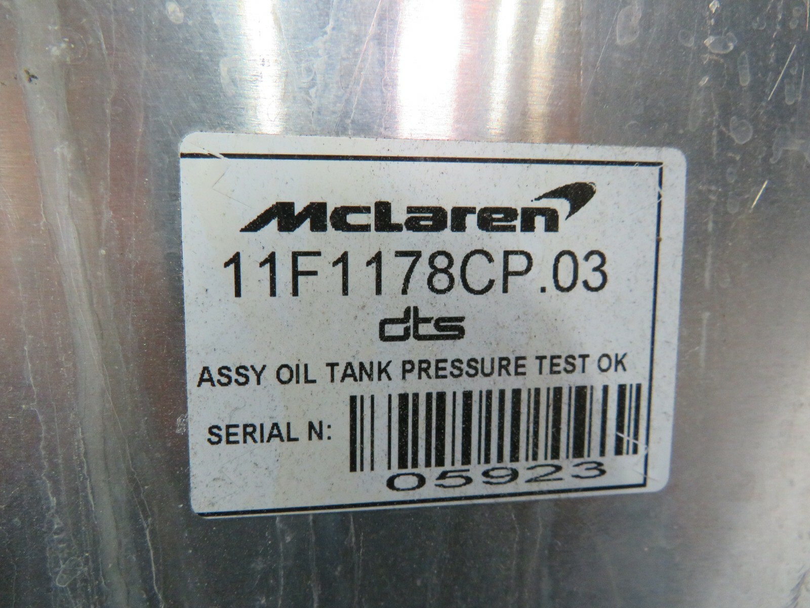 McLaren 570S, Oil Tank, Used, P/N 11F1178CP