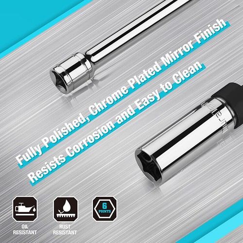 DURATECH 2PC 3/8" Drive Magnetic Swivel Spark Plug Socket Set 5/8" Sockets 6 PT - Picture 7 of 9