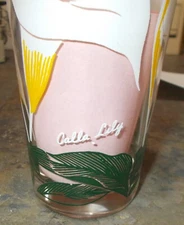 Boscul Peanut Butter Drinking Glass CALLA LILY W/DOT