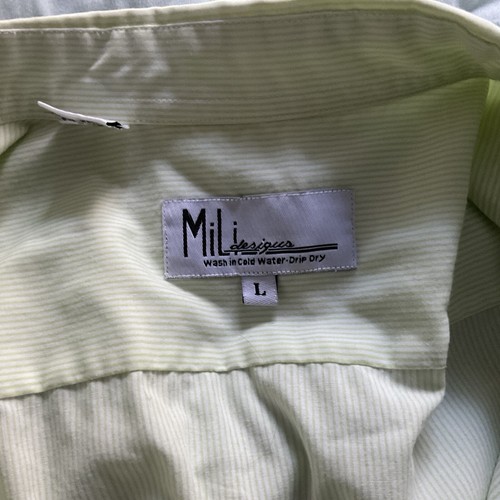 MILI designs Womens Blouse Size L Rhinestones Green Check Flowers Cotton Blend - Picture 3 of 8