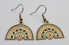St Patricks Irish Rainbow fishhook earrings