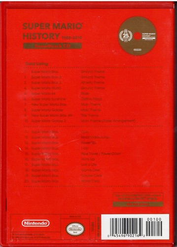Super Mario History 1985 - 2010 25th Anniversary Sound Track CIB - Imagen 2 de 3
