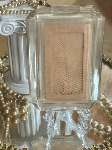 VINTAGE 1940s MAVCO POWDER COMPACT LUCITE CLEAR w GOLD RHINESTONE COLLECTOR CASE - Picture 5 of 11