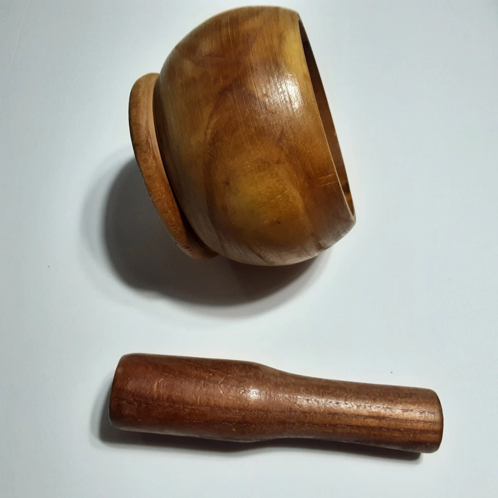 VTG.Large Wooden CULINARY CORNER Mortar and Pestle set 3.5" X 6"cup 6.25 pestle