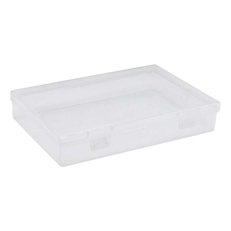 8Pack Plastic Storage Container Boxes Hinged Lid DIY Arts Crafts Markers Pens - Image 3 of 4