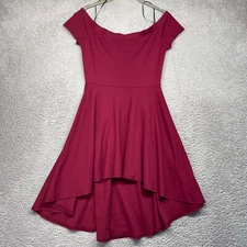 Windsor Womens Dress High Low Stretch Off Shoulder Maroon MADE IN USA Size Large