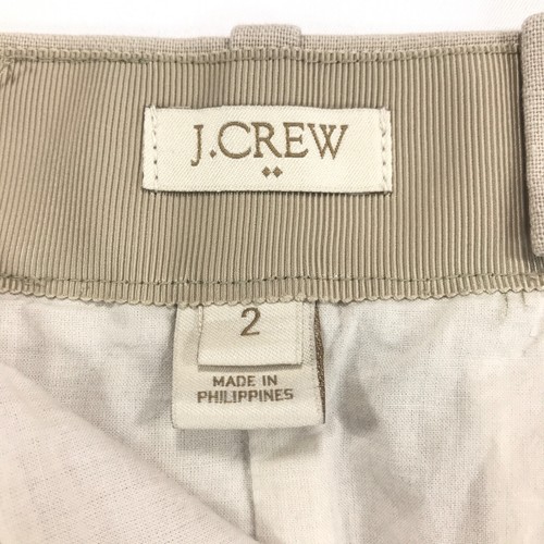 J Crew Lined Skirt Women's 2 (Waist 29in) Beige Linen Cotton 4 Pocket Mini - Picture 4 of 7