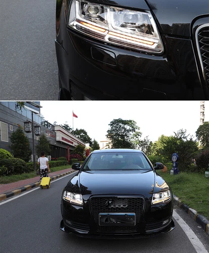 Headlights LED DRL Sequential Turn signal Lamps For Audi A6 A6L C6 S6 2004-2011 - Picture 8 of 9
