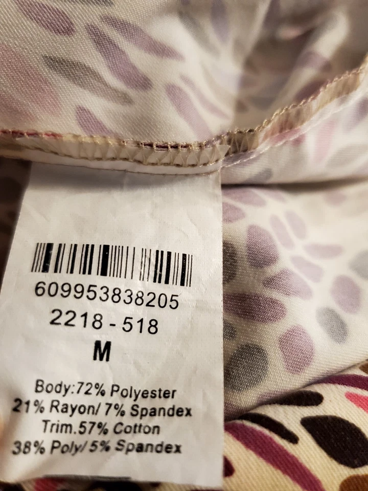 NWOT-Jockey Scrub Top Size M-Pastel/Tan Abstract Dots-Chest 22"/L 25" - Image 4 of 4