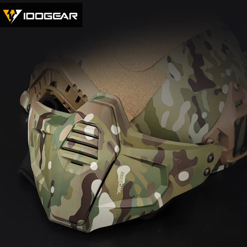 Media máscara facial táctica IDOGEAR para casco estilo OC riel máscara de airsoft paintball Foto 3 de 4