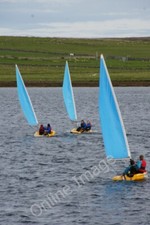 Foto 6x4 Laser Pico botes en Baltasound voe Tres de los cinco botes c2010