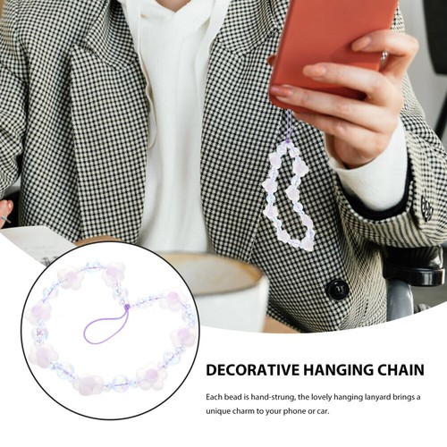 Phone Accessories Charm Beaded Phone Strap Charm Flower Decor Cellphone Chain - 第 6/12 張圖片
