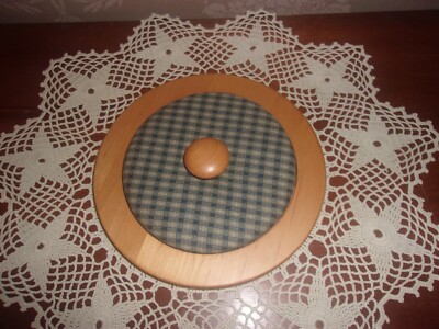 Longaberger 1998 Barn Raising 7'' Measuring Basket WoodCrafts Lid - Loden Plaid