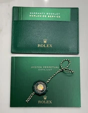 Authentic Rolex Datejust Booklet English + Rolex Green Tag + Card Holder