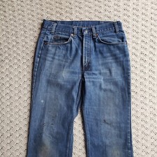 Vtg Levis 517 Bootcut Orange Tab Blue Denim Jeans Pants Talon Zipper - 34x33