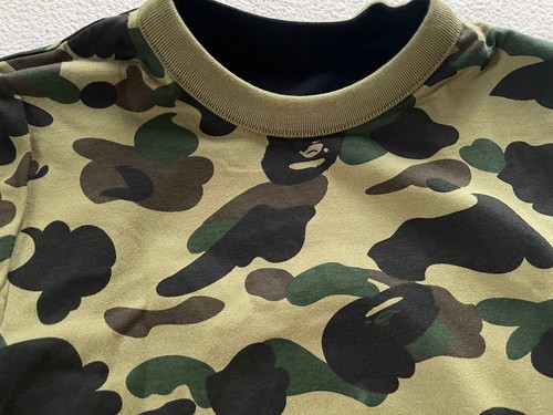 Bape A Bathing Ape Reversible Camo College Logo T-shirt Nigo - Picture 7 of 10