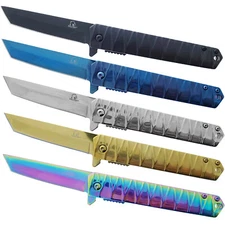 Tanto Style Spring Assisted Folding Pocket Knife