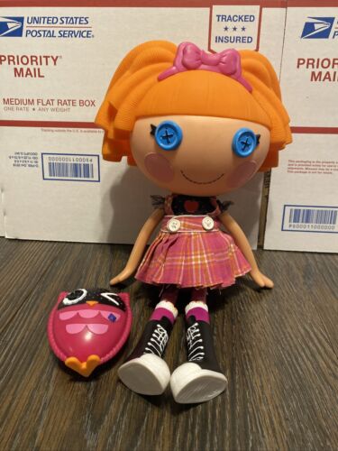 Lalaloopsy Bea Spells-a-Lot volle Größe 12 Zoll Puppe 2009 mit Haustier rosa Eule